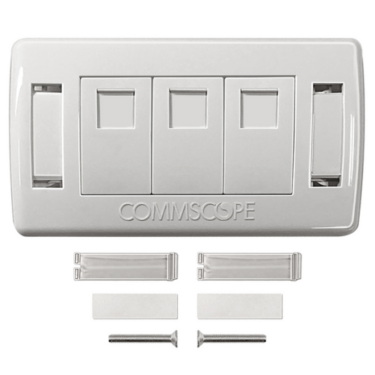 Mặt Nạ ổ cắm mạng âm tường COMMSCOPE/AMP 3 port chính hãng 2-1427030-3