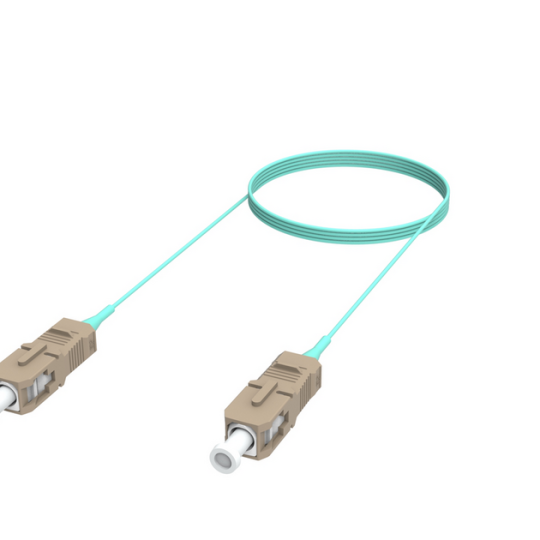 Dây Hàn quang đa mode Multimode OM3 dây đơn , 0.9mm LSZH, SC/UPC to SC/UPC, xanh ngọc 2 m Hãng Commscope P/n : 2105085-2